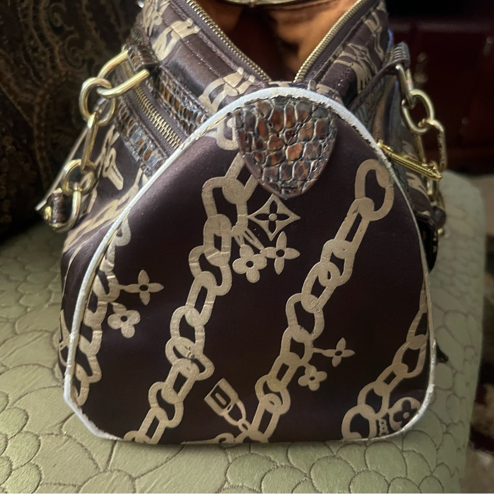 Louis Vuitton Brown and Cream Satchel - Picture 4 of 10